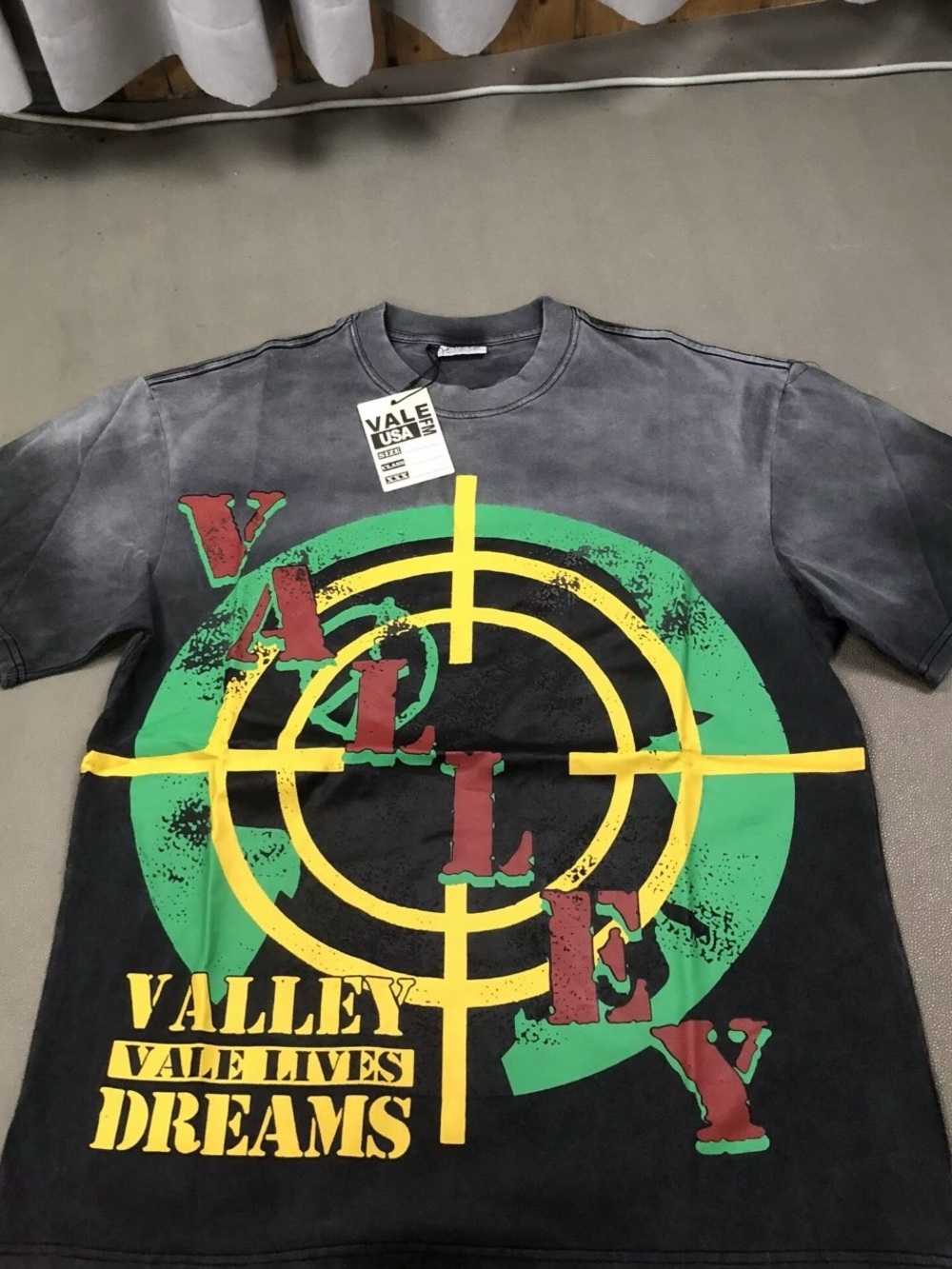 Men's Graphic Tee - Black with Green & Yellow Target Print
